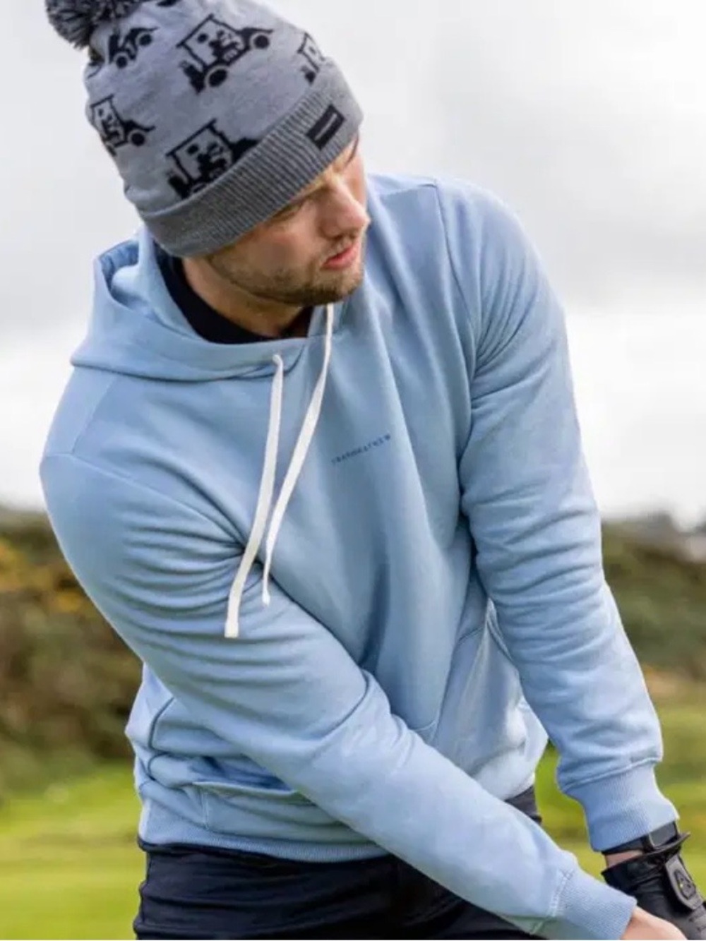 Travis Mathew Coastal Cloud Hoodie Men's Ash Blue Pullover M